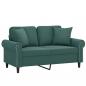 Preview: 2-Sitzer-Sofa mit Zierkissen Dunkelgrün 120 cm Samt