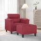 Preview: ARDEBO.de - Sessel mit Hocker Weinrot 60 cm Kunstleder