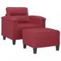Preview: Sessel mit Hocker Weinrot 60 cm Kunstleder