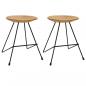 Preview: Hocker 2 Stk. Teak Massivholz