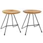 Preview: Hocker 2 Stk. Teak Massivholz
