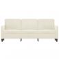 Preview: 3-Sitzer-Sofa Creme 180 cm Samt