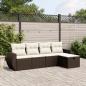 Preview: ARDEBO.de - 5-tlg. Garten-Sofagarnitur mit Kissen Braun Poly Rattan