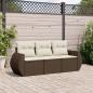 Preview: ARDEBO.de - 3-tlg. Garten-Sofagarnitur mit Kissen Braun Poly Rattan