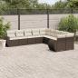 Preview: ARDEBO.de - 10-tlg. Garten-Sofagarnitur mit Kissen Braun Poly Rattan