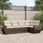Preview: ARDEBO.de - 5-tlg. Garten-Sofagarnitur mit Kissen Braun Poly Rattan
