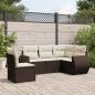 Preview: ARDEBO.de - 5-tlg. Garten-Sofagarnitur mit Kissen Braun Poly Rattan
