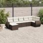 Preview: ARDEBO.de - 7-tlg. Garten-Sofagarnitur mit Kissen Braun Poly Rattan