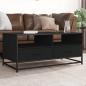 Preview: ARDEBO.de - Couchtisch Schwarz 100x50x45 cm Holzwerkstoff und Metall