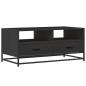 Preview: Couchtisch Schwarz 100x50x45 cm Holzwerkstoff und Metall