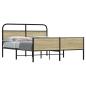Preview: ARDEBO.de - Metallbett ohne Matratze Sonoma-Eiche 150x200 cm