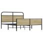 Preview: Metallbett ohne Matratze Sonoma-Eiche 150x200 cm