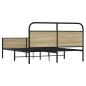 Preview: Metallbett ohne Matratze Sonoma-Eiche 150x200 cm