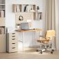 Preview: Schreibtischplatte Hellbraun 100x60x2,5 cm Massivholz Eiche