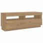 Preview: TV-Schrank mit LED-Leuchten Artisan-Eiche 300x35x40 cm