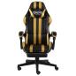 Preview: Gaming-Stuhl mit Fußstütze Schwarz und Golden Kunstleder