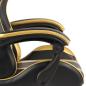 Preview: Gaming-Stuhl mit Fußstütze Schwarz und Golden Kunstleder