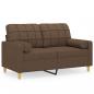 Preview: 2-Sitzer-Sofa mit Zierkissen Braun 120 cm Stoff