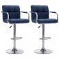 Preview: ARDEBO.de - Barhocker 2 Stk. Blau Stoff