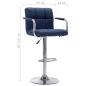 Preview: Barhocker 2 Stk. Blau Stoff