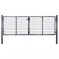 Preview: ARDEBO.de - Mesh-Gartentor Verzinkter Stahl 289 x 75 cm Grau