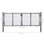 Preview: Mesh-Gartentor Verzinkter Stahl 289 x 75 cm Grau