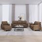 Preview: ARDEBO.de - 4-tlg. Sofagarnitur mit Kissen Braun Stoff
