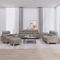 Preview: ARDEBO.de - 4-tlg. Sofagarnitur mit Kissen Taupe Stoff