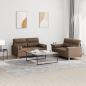 Preview: ARDEBO.de - 2-tlg. Sofagarnitur mit Kissen Braun Stoff
