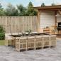 Preview: ARDEBO.de - 11-tlg. Garten-Essgruppe mit Kissen Beige Poly Rattan