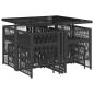 Preview: 9-tlg. Garten-Essgruppe mit Kissen Schwarz Poly Rattan
