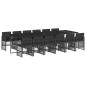 Preview: 13-tlg. Garten-Essgruppe mit Kissen Schwarz Poly Rattan