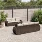 Preview: ARDEBO.de - 8-tlg. Garten-Sofagarnitur mit Kissen Braun Poly Rattan