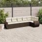Preview: ARDEBO.de - 6-tlg. Garten-Sofagarnitur mit Kissen Braun Poly Rattan