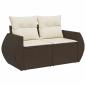 Preview: 6-tlg. Garten-Sofagarnitur mit Kissen Braun Poly Rattan
