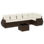 Preview: 7-tlg. Garten-Sofagarnitur mit Kissen Braun Poly Rattan