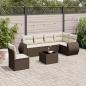 Preview: ARDEBO.de - 7-tlg. Garten-Sofagarnitur mit Kissen Braun Poly Rattan