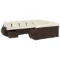 Preview: 11-tlg. Garten-Sofagarnitur mit Kissen Braun Poly Rattan