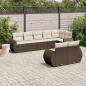 Preview: ARDEBO.de - 8-tlg. Garten-Sofagarnitur mit Kissen Braun Poly Rattan