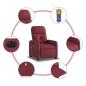 Preview: Massagesessel Elektrisch Weinrot Stoff