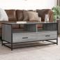 Preview: ARDEBO.de - Couchtisch Grau Sonoma 100x50x45 cm Holzwerkstoff und Metall
