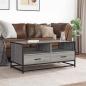 Preview: Couchtisch Grau Sonoma 100x50x45 cm Holzwerkstoff und Metall