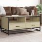 Preview: ARDEBO.de - Couchtisch Sonoma-Eiche 100x50x45 cm Holzwerkstoff und Metall