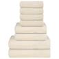 Preview: ARDEBO.de - 8-tlg. Handtuch-Set Creme 360 g/m² 100% Baumwolle