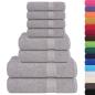 Preview: 8-tlg. Handtuch-Set Grau 360 g/m² 100% Baumwolle