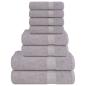Preview: 8-tlg. Handtuch-Set Grau 360 g/m² 100% Baumwolle