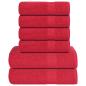 Preview: 6-tlg. Handtuch-Set Rot 360 g/m² 100% Baumwolle