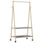 Preview: Kleiderständer mit Ablagen und Rollen 96x45,5x155,5 cm Bambus