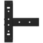 Preview: Couchtischbeine T-Form 2 Stk. Schwarz 28x25x(42-43) cm Stahl
