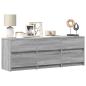 Preview: ARDEBO.de - TV-Schrank mit LED-Beleuchtung Grau Sonoma 140x34x50 cm